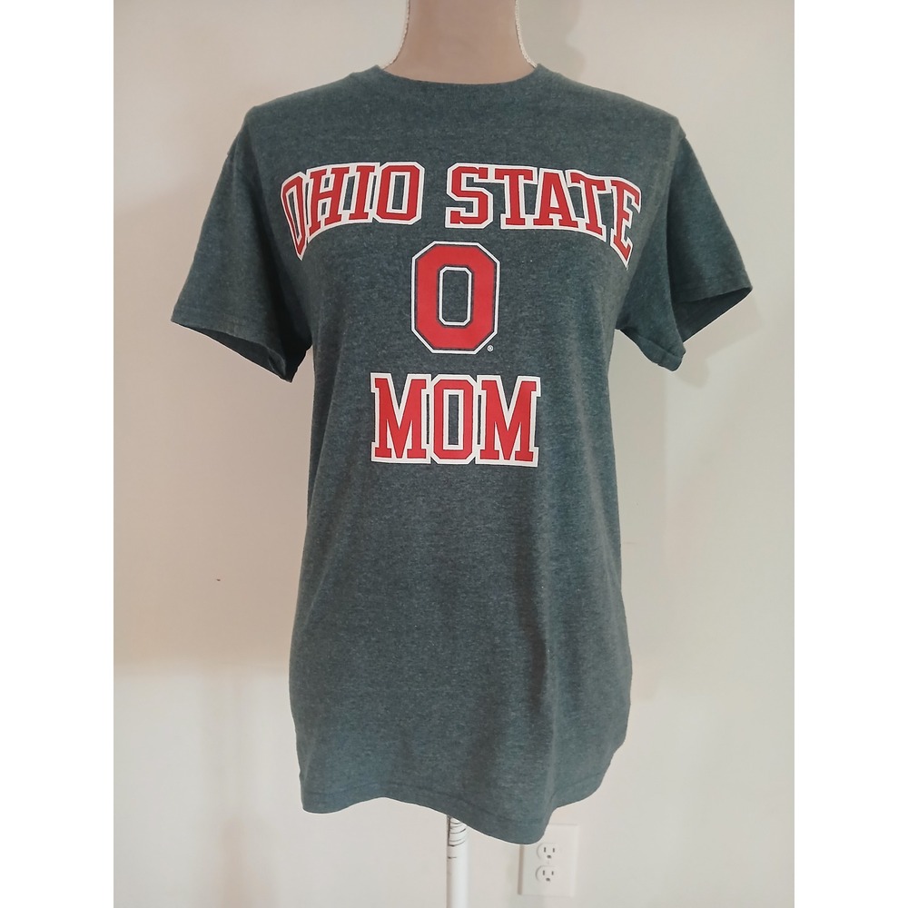 J. America Ohio State Buckeyes Mom T-Shirt Gray Short Sleeve Womens Medium
